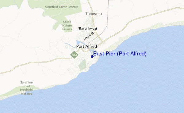 locatiekaart van East Pier (Port Alfred)