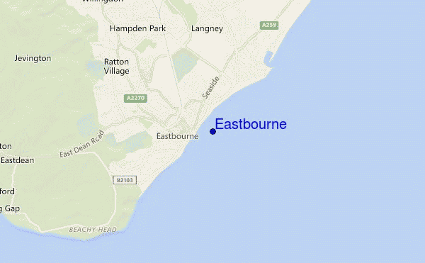 locatiekaart van Eastbourne