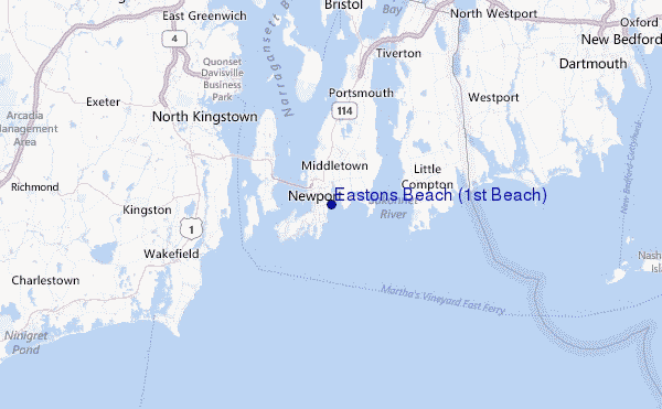 Eastons Beach (1st Beach) Location Map