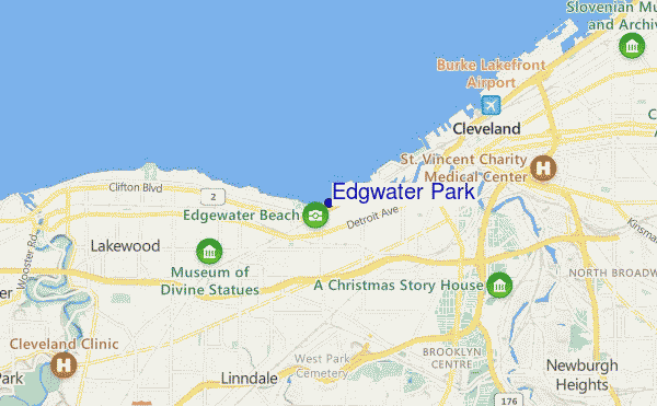 locatiekaart van Edgwater Park