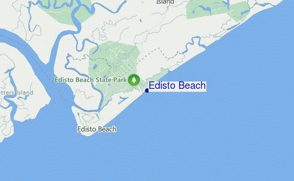 locatiekaart van Edisto Beach