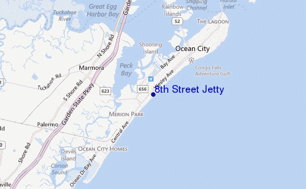 locatiekaart van 8th Street Jetty