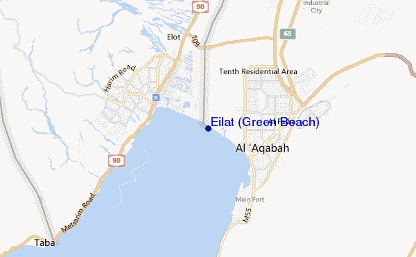 locatiekaart van Eilat (Green Beach)