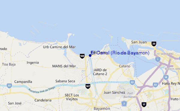 locatiekaart van El Canal (Rio de Bayamon)