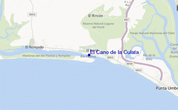 locatiekaart van El Caño de la Culata