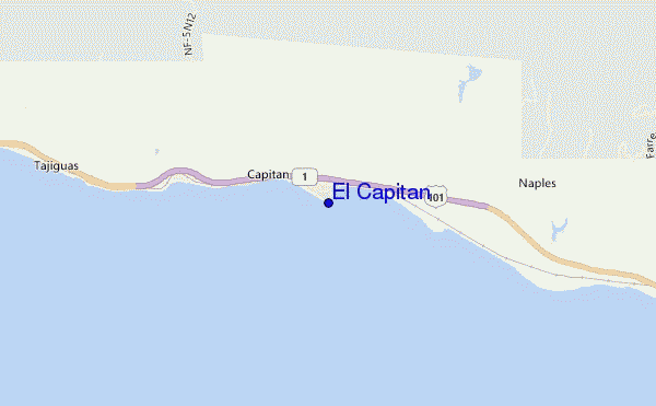 locatiekaart van El Capitan