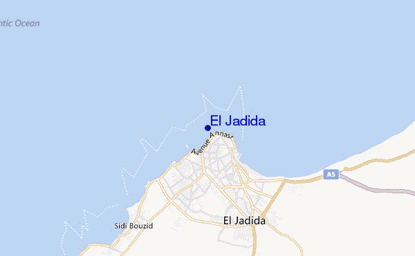 locatiekaart van El Jadida