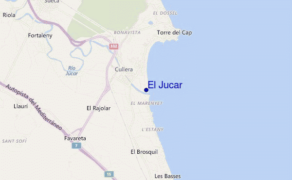 locatiekaart van El Jucar