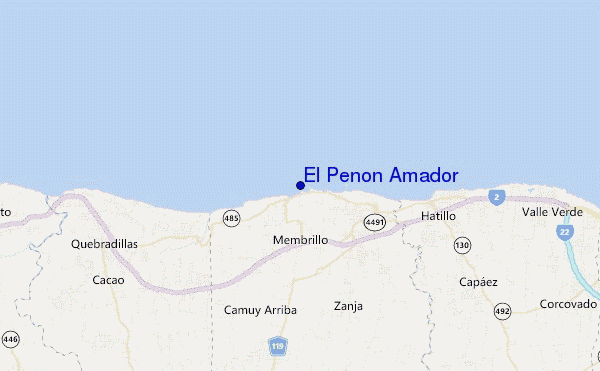 locatiekaart van El Penon Amador