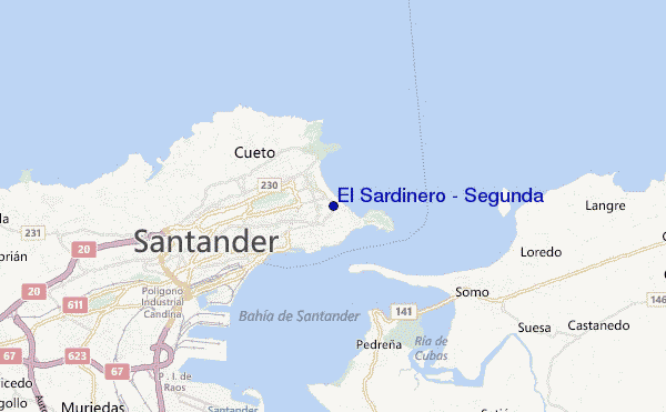 locatiekaart van El Sardinero - Segunda