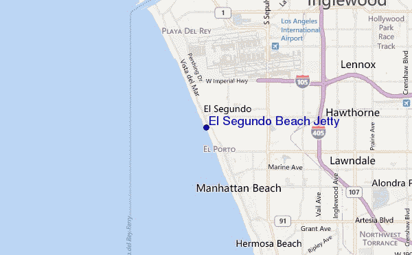 locatiekaart van El Segundo Beach Jetty