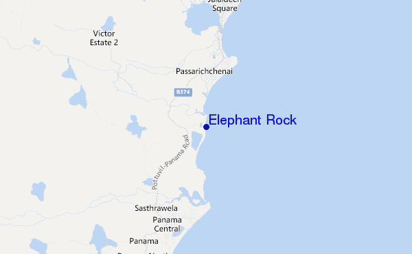 locatiekaart van Elephant Rock