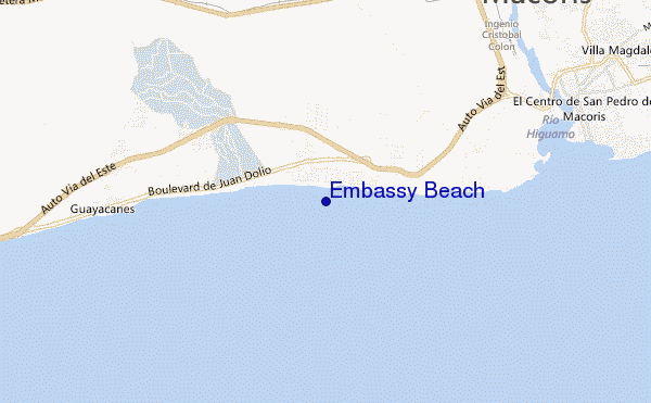 locatiekaart van Embassy Beach