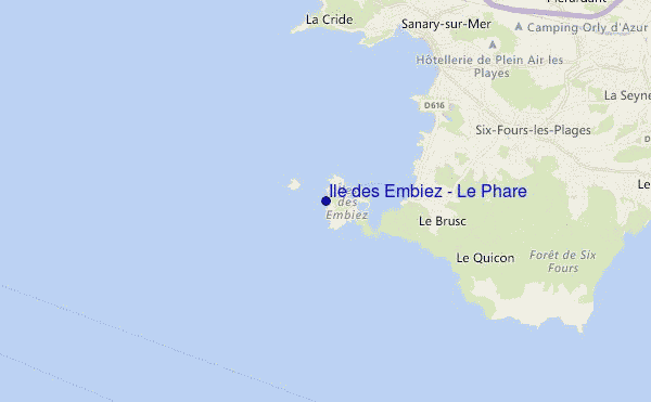 locatiekaart van Ile des Embiez - Le Phare