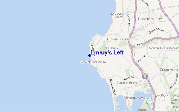 locatiekaart van Emery s Left