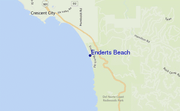 locatiekaart van Enderts Beach