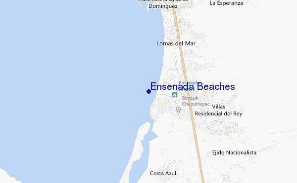 locatiekaart van Ensenada Beaches