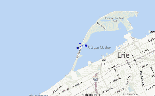 locatiekaart van Erie