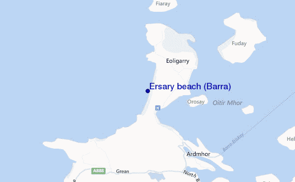 locatiekaart van Ersary beach (Barra)
