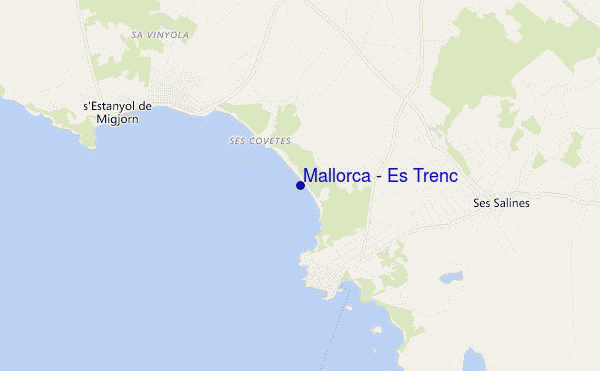 locatiekaart van Mallorca - Es Trenc