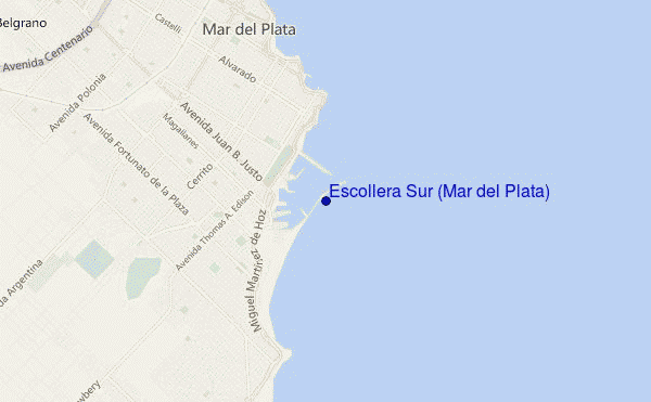 locatiekaart van Escollera Sur (Mar del Plata)