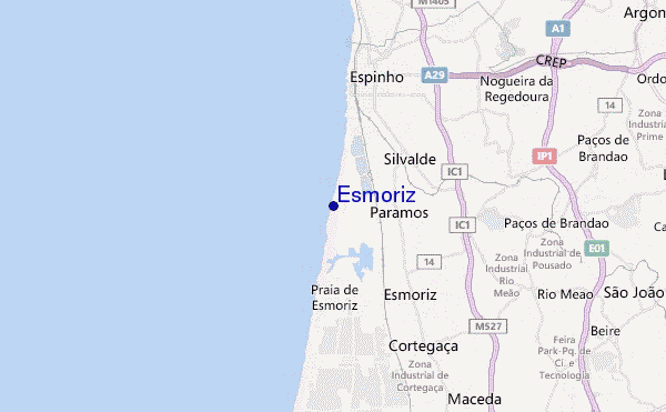 locatiekaart van Esmoriz