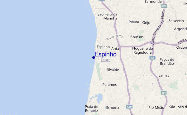 locatiekaart van Espinho