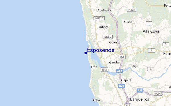 locatiekaart van Esposende