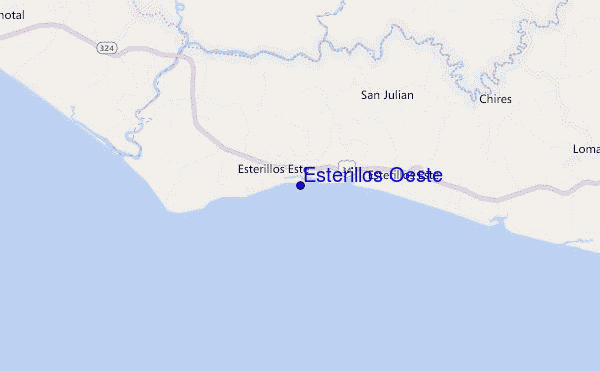 locatiekaart van Esterillos Oeste