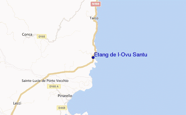 locatiekaart van Etang de l'Ovu Santu