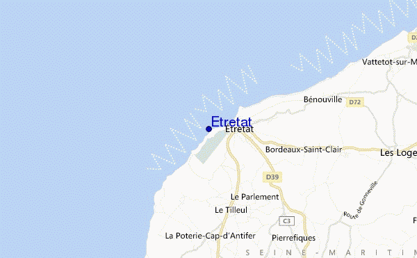 locatiekaart van Etretat