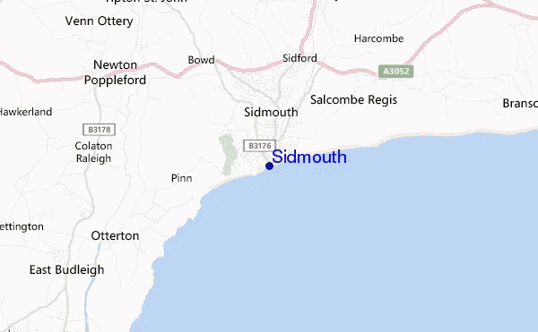 locatiekaart van Sidmouth