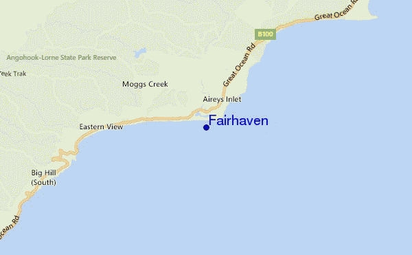 locatiekaart van Fairhaven
