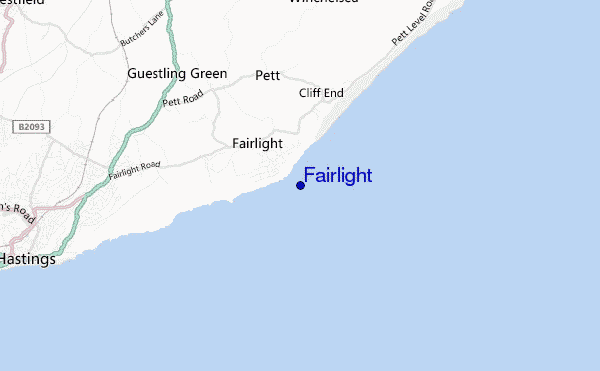 locatiekaart van Fairlight