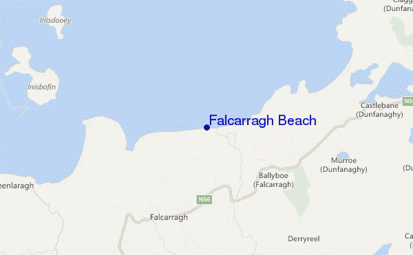 locatiekaart van Falcarragh Beach