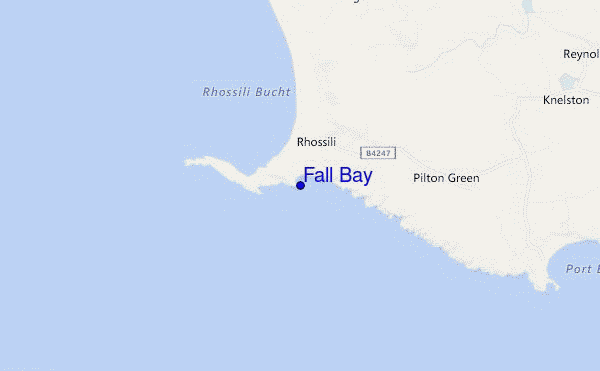 locatiekaart van Fall Bay