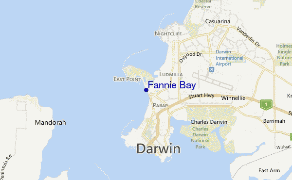 locatiekaart van Fannie Bay