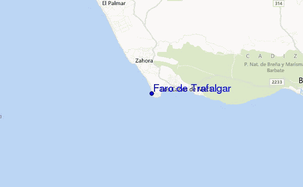 locatiekaart van Faro de Trafalgar