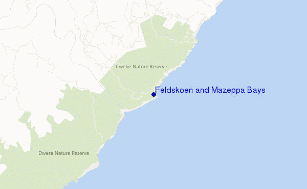 locatiekaart van Feldskoen and Mazeppa Bays