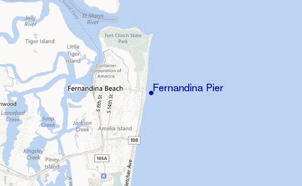 locatiekaart van Fernandina Pier