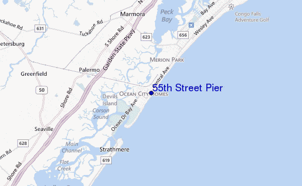 locatiekaart van 55th Street Pier