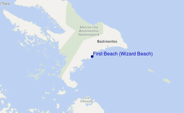 locatiekaart van First Beach (Wizard Beach)