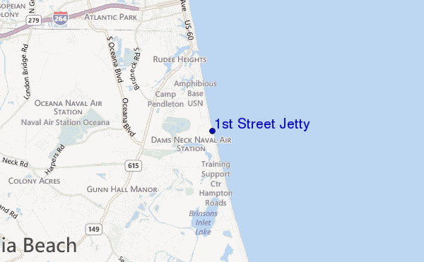 locatiekaart van 1st Street Jetty
