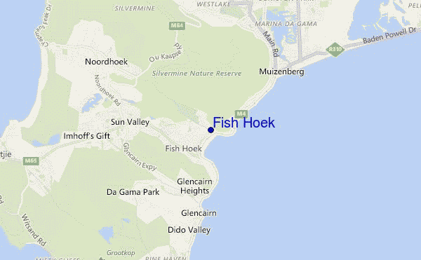 locatiekaart van Fish Hoek