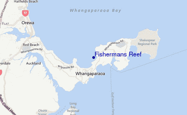 locatiekaart van Fishermans Reef