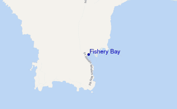 locatiekaart van Fishery Bay