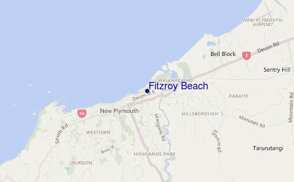 locatiekaart van Fitzroy Beach