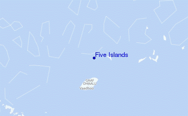 locatiekaart van Five Islands