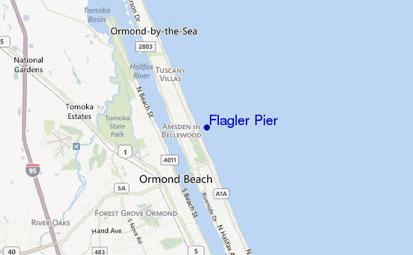 locatiekaart van Flagler Pier