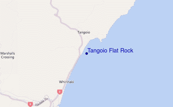 locatiekaart van Tangoio Flat Rock